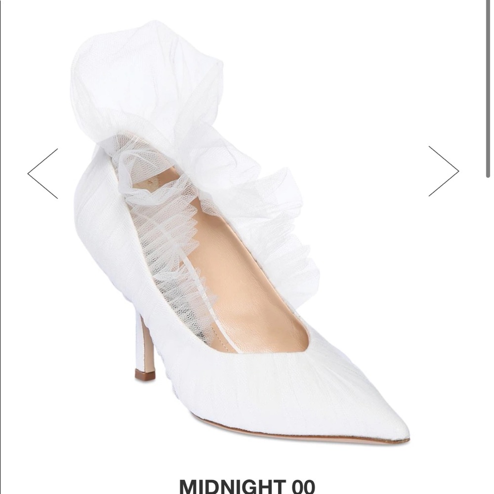 MIDNIGHT 00 PATENT LEATHER & TULLE PUMPS